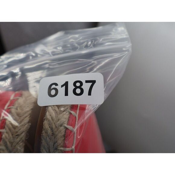 Eileen Fisher Womens Lala Espadrille Flat Size 11 Pink Red Leather Ankle Strap - Picture 9 of 13